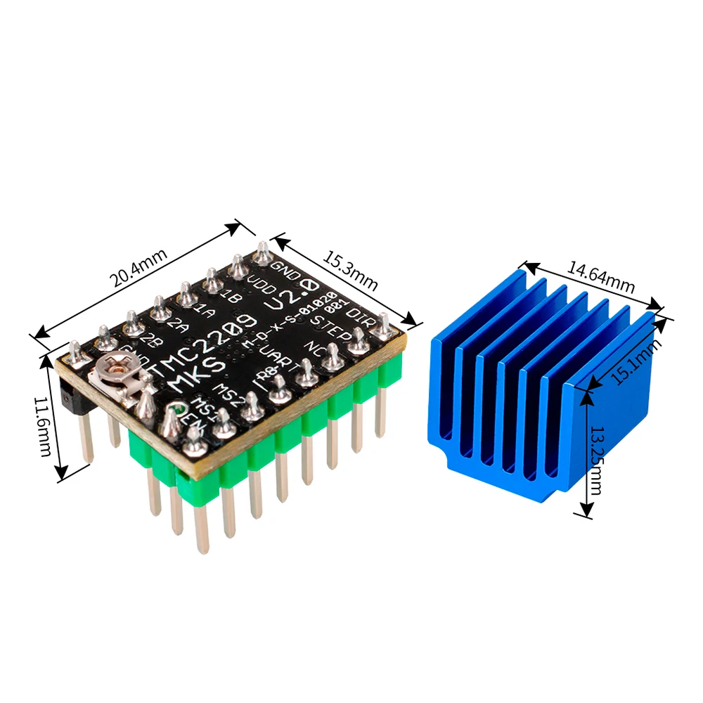 Оригинальный шаговый двигатель MKS TMC2209 2209 StepStick детали для 3D-принтера а UART