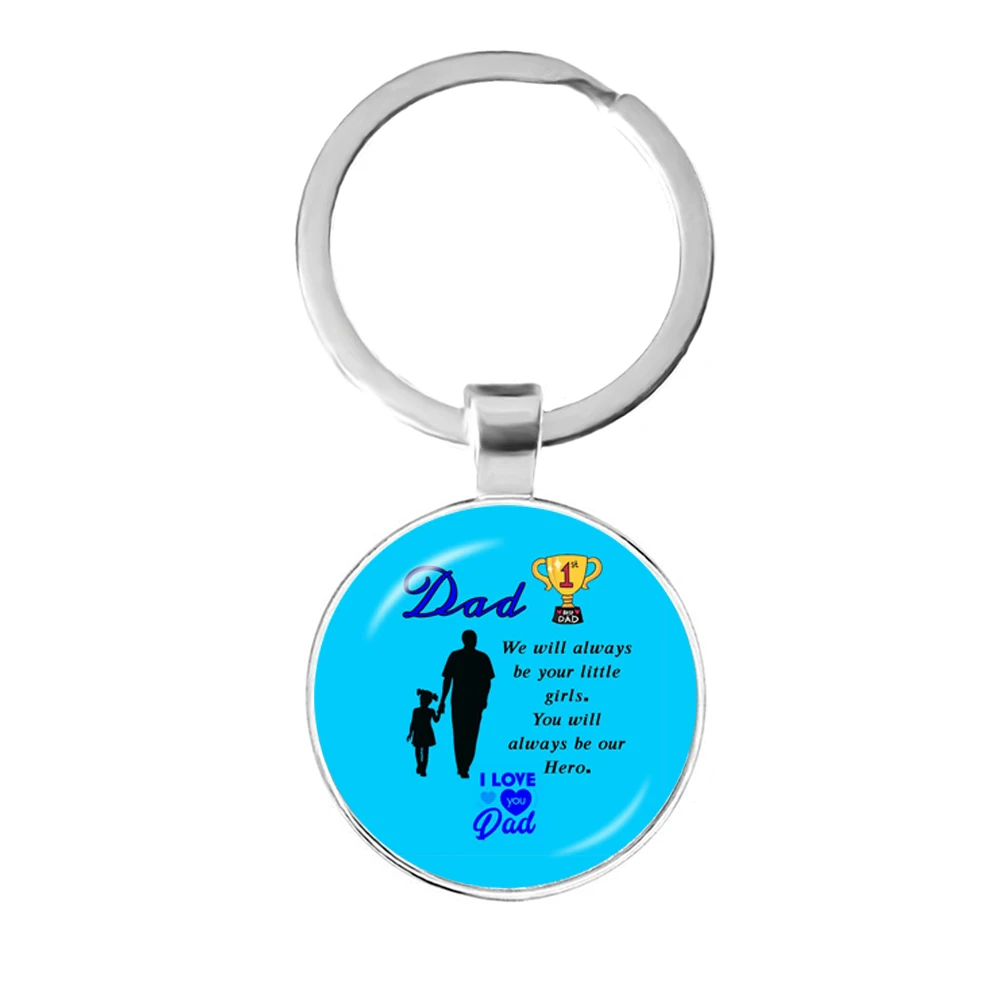 

LE I Love Mom 25mm Glass Cabochon KeychainI Love Dad Keyring Keyholder Jewrlry For Father's Day Mother's Day Creative Gifts