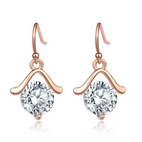 kose 2022 new personality fashion zircon stud earrings earrings korean style jewelry ladies versatile simple rose gold earrings