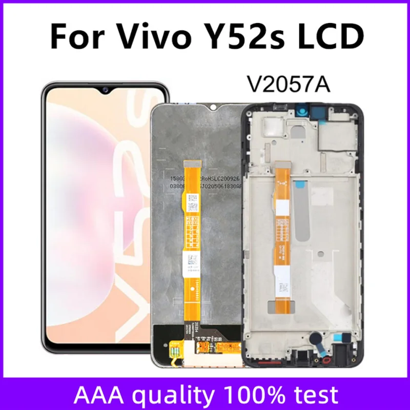 ЖК-дисплей 6,58 дюйма для Vivo Y52s, ЖК-дисплей V2057A, сенсорный датчик, дигитайзер в сборе для vivo Y52s 2020, сменный дисплей