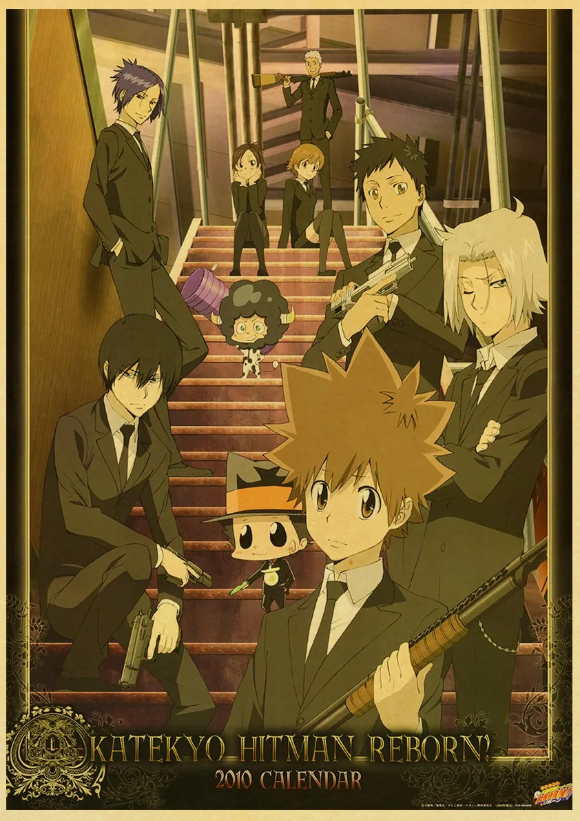 Хитман Реборн! Плакаты из японского аниме постер на стену крафт-бумаги домашний