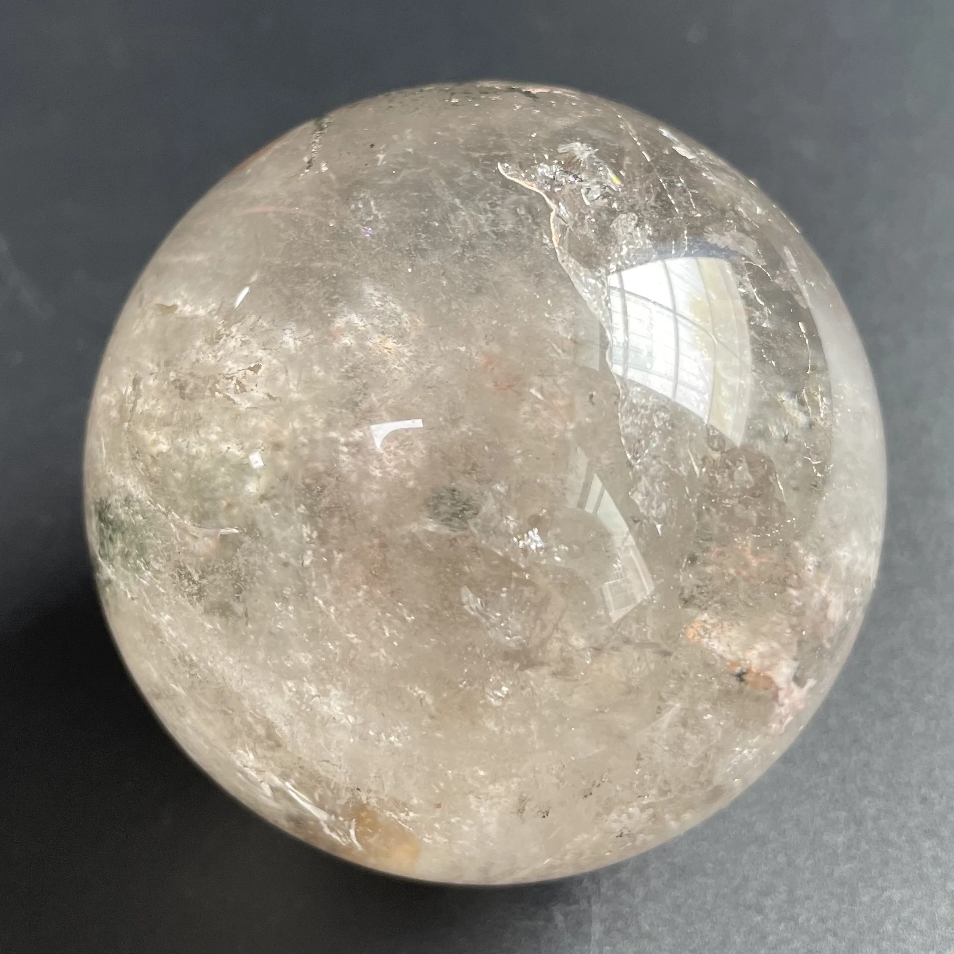 351 г натуральный хрустальный шар зеленое фантомное украшение полированная