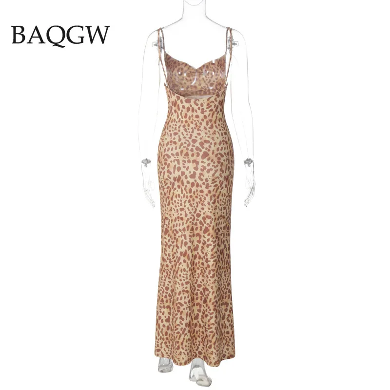 Платье женское длинное с леопардовым принтом Элегантная Модная пикантная кофта