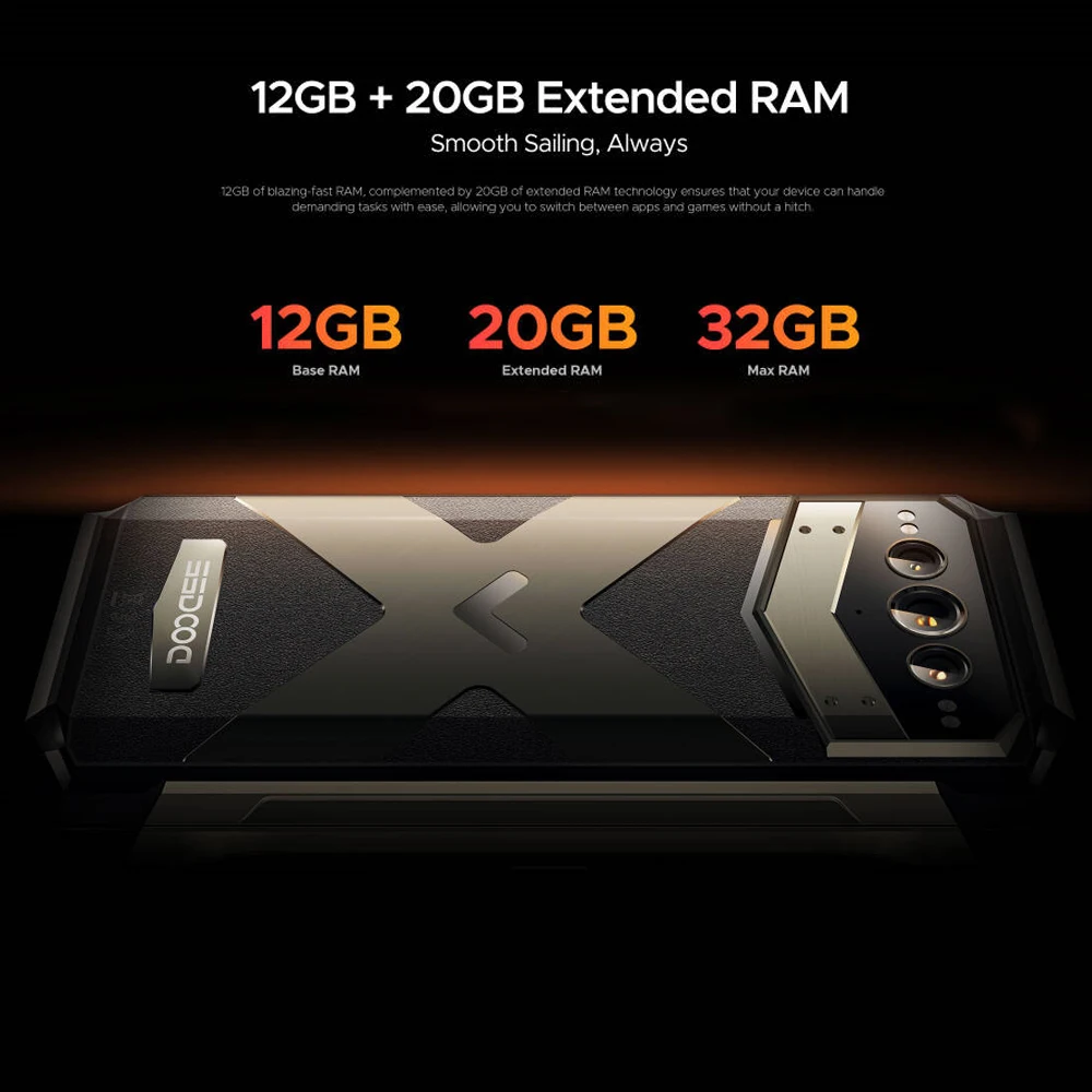 Фото DOOGEE V MAX PRO 5G — защищенный смартфон с 6,58-дюймовым FHD+ дисплеем, процессором MTK Dimensity 7050 Octa Core, 32 ГБ + 512 ГБ памяти, 108-мегапиксельной камерой и аккумулятором 22000 мАч, Android 14. №2
