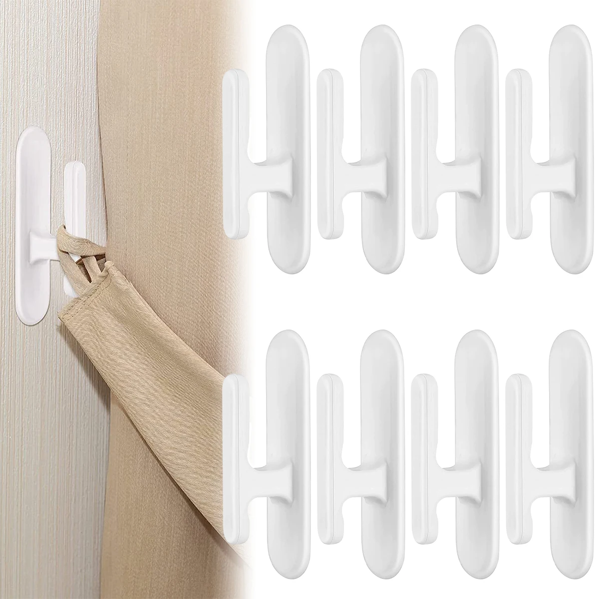 

8Pcs Blind Cord Twisters Self-Adhesive Blind Cord Winder Plastic Blind Pull Rope Holder Child Pet Safety Cord Wraps Cleats Hooks