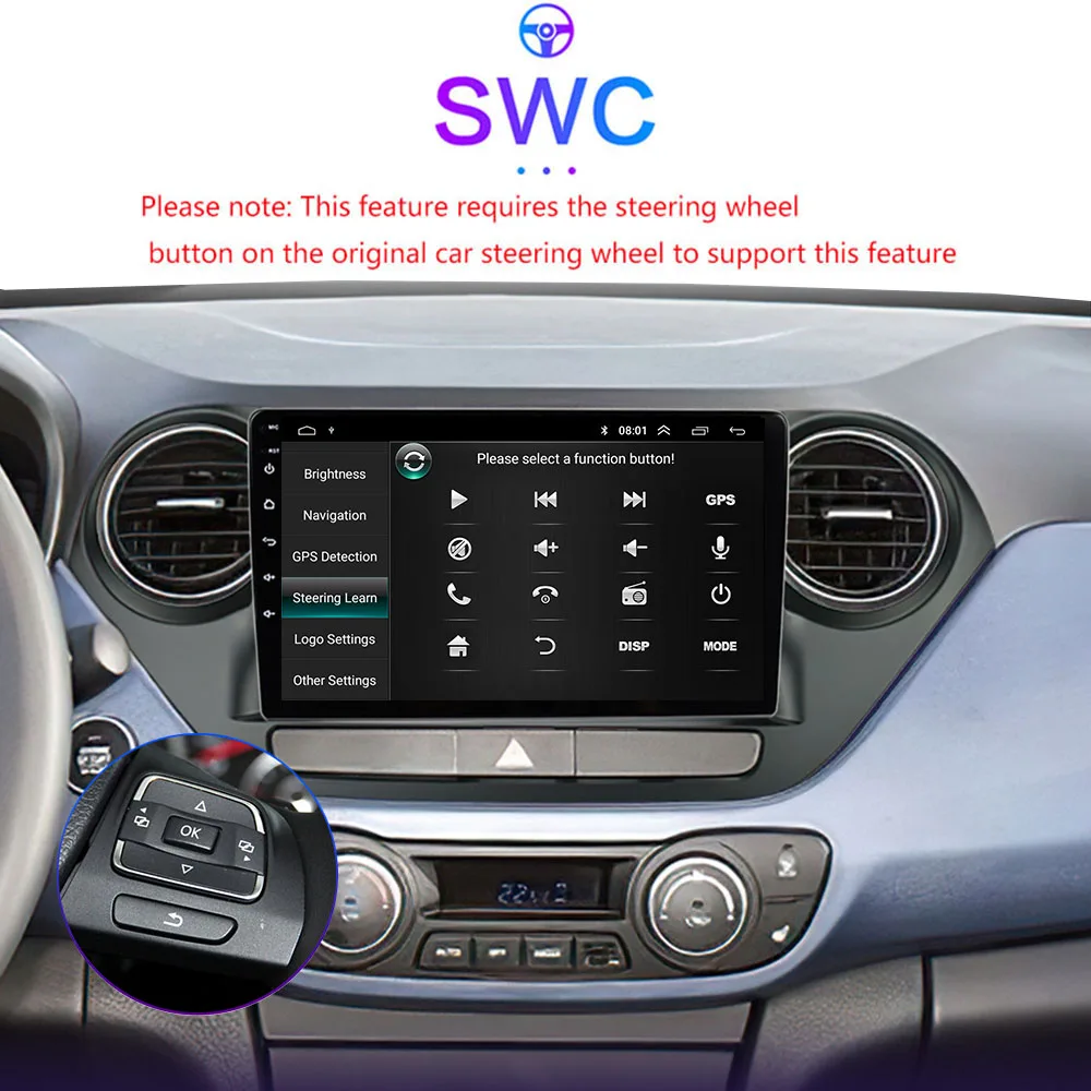 Автомобильный радиоприемник carplay DSP Android 10 для Hyundai I10 2013 - 2018 мультимедийный плеер 2