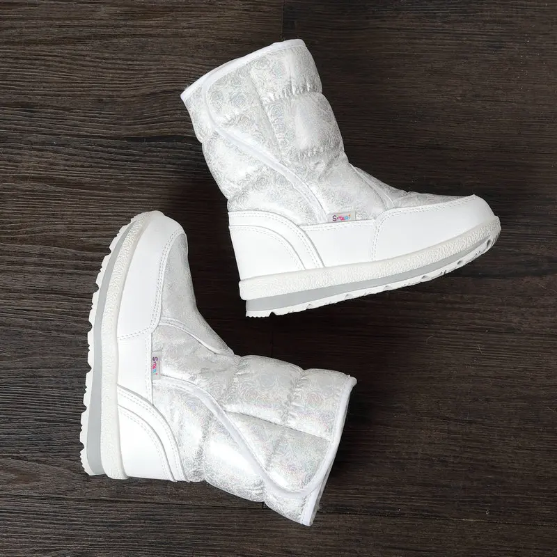 Белые ботинки для девочек Зимние маленькой принцессы Красивые мини-ботинки