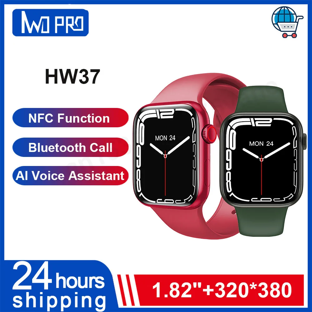 2022 Hw37 Series 7 Smart Watch Language Call Blood Sugar Monito Caller Information Reminder Music Sports Watch Pk W26 Iwo 13 W37