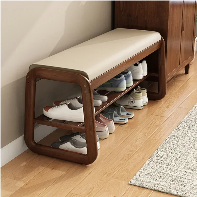Мягкий шкаф для обуви из массива дерева встроенный стул переодевания в гостиную