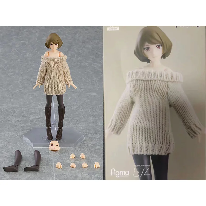 

100% Original Figma 574 Styles figma Female body Chiaki with Off The Shoulder Sweater Dress In Stock Anime Figures Model Toys