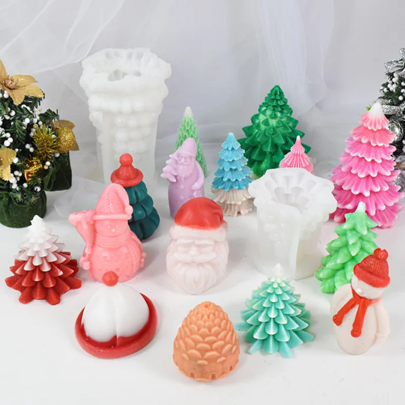 

Christmas Tree Aromatherapy Candle Silicone Mold Holiday Decorations DIY Kit