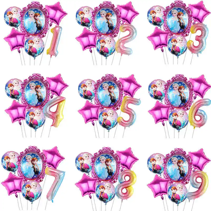Frozen Decoration Birthday Theme Decorations Girl Paper Plates Cups Tableware Tablecloth Balloons Party Supplies