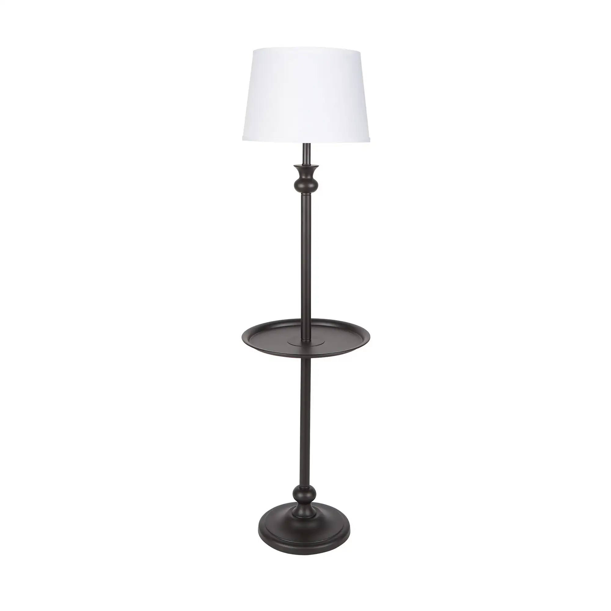 

HMTX Black Metal Table Floor Lamp with White Shade