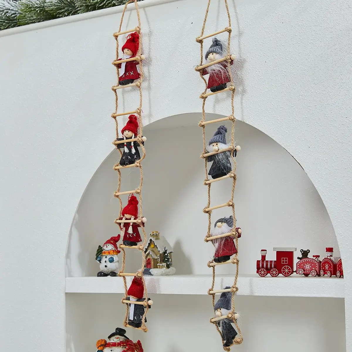 Christmas Decorations Climbing Ladders Santa Claus Snowman Scenes Decorative Pendants Tree Atmosphere |