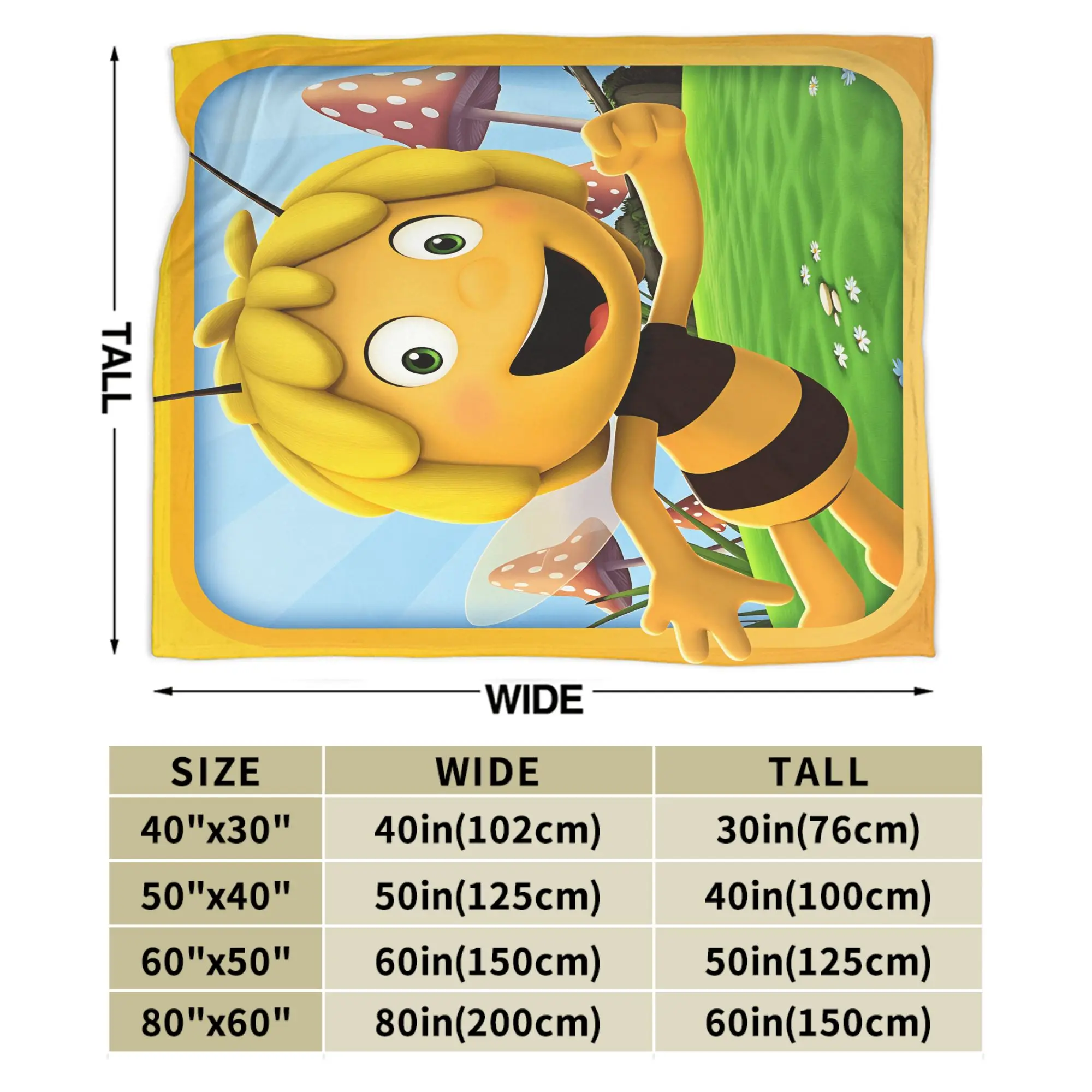 Супер мягкие одеяла для детей и взрослых, пикника M-Maya the B-Bee, фланелевое покрывало для дивана, стула, чехол для дивана-кровати (art.: 3920d3ec67dcc) - 3920d3ec67dcc