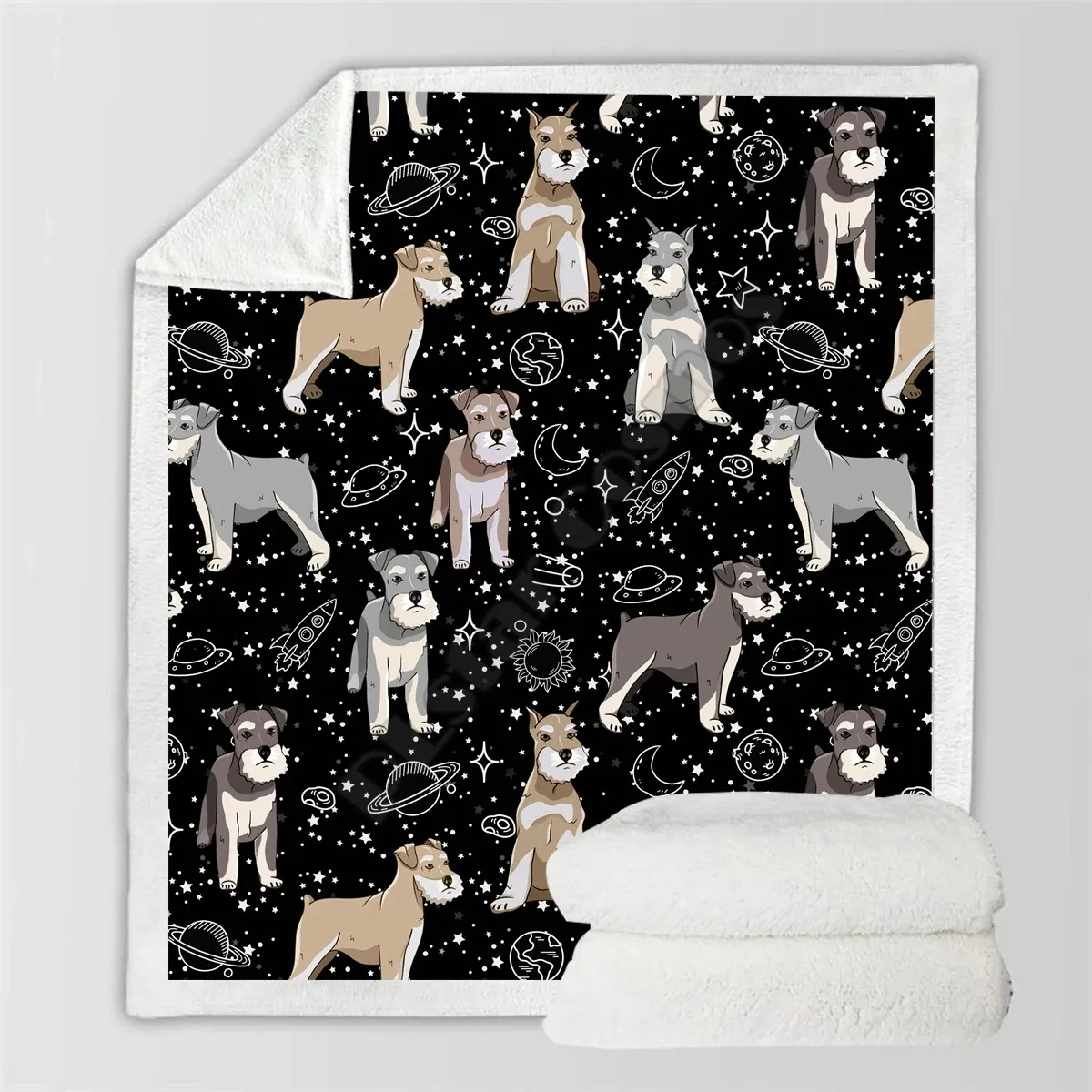 

Cute Schnauzer Blanket Fleece Blanket 3D All Over printed Wearable Blanket Adults/kids Fleece Blanket