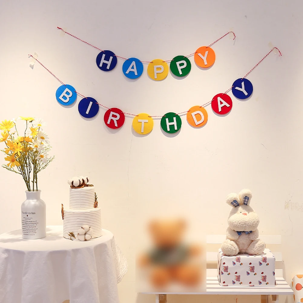 

Ins Baby Shower Flag Happy Birthday Banner Kids Birthday Party Background Hanging Photo Props