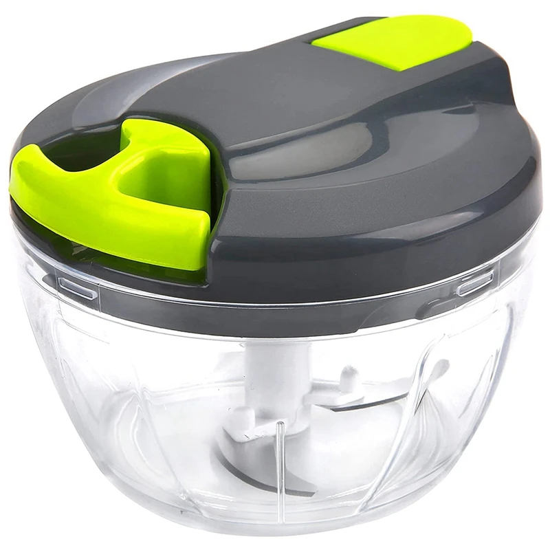 

Onion Cutter, 500 Ml Chopper With Pulley, Vegetable Cutter, Multi-Chopper, Onion Chopper, Blades And Mixer