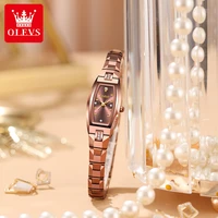 olevs fashion luxury quartz womens watches tungsten steel elegant design with diamond relogio feminino gift for female