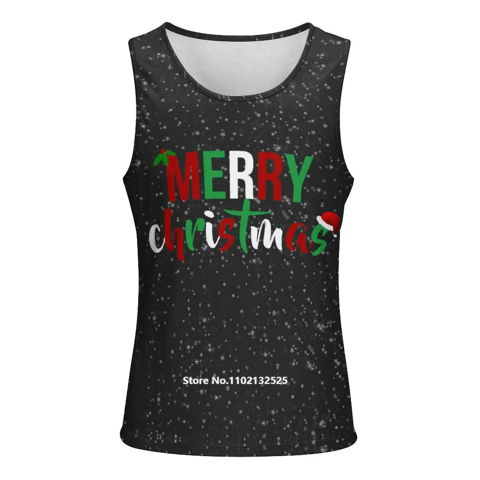 

Мужская футболка без рукавов с 3D-принтом и круглым вырезом