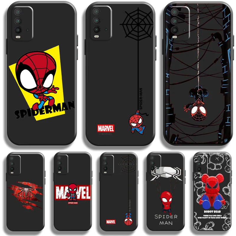 

Marvel Cute Spiderman Phone Case For Xiaomi Redmi Note 8 8T Pro Case For Redmi 8 8A Carcasa Coque Liquid Silicon Funda