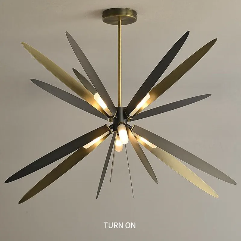 

Скандинавская черная художественная люстра в виде стрекозы, роскошное украшение для гостиной, ресторана, кафе, дизайнерское интерьерное ос...