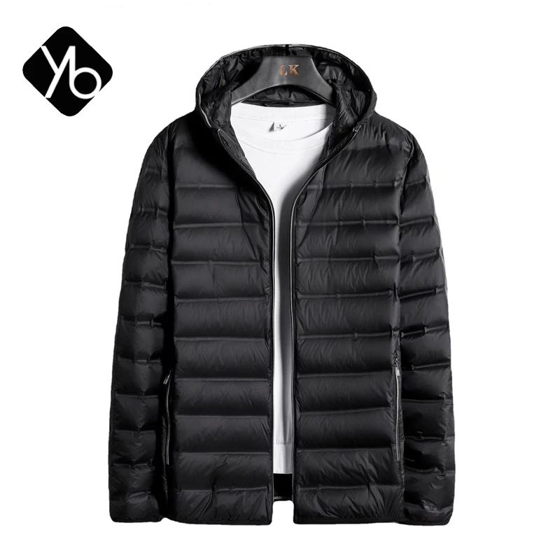 

Large Size Winter Hooded Ultra Light Down Jacket Men Windbreaker Outwear 90% White Duck Parka Padded Puffer Warm Coat 7XL 8XL