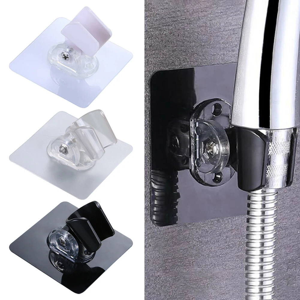 

1Pcs Shower Head Holder Adjustable Bathroom Wall Mounted Fixed Base Plate Bracket For Home Self-adhesives Hanger Rack Drill-free