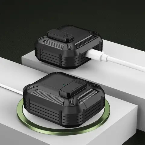Чехол для Apple Airpods Pro 1-го 2-го поколения с безопасным замком, защитный жесткий чехол с брелком для Airpods 3 2 1