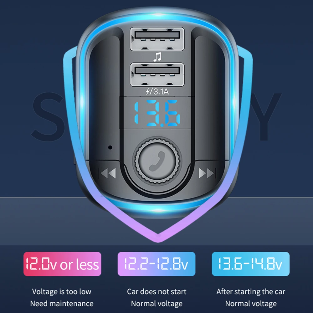 FM-передатчик для автомобиля Bluetooth 5 0 автомобильный радиоприемник аудио адаптер