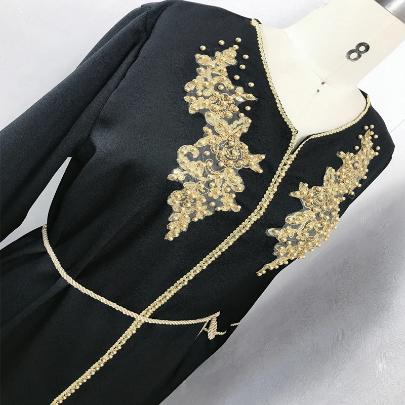 Kaftan Dubai Abaya Embroidery Islamic Muslim Dress Women 2022 Moroccan Jellaba Tunic Abayas Maxi Dresses Robes Femme Vestiods