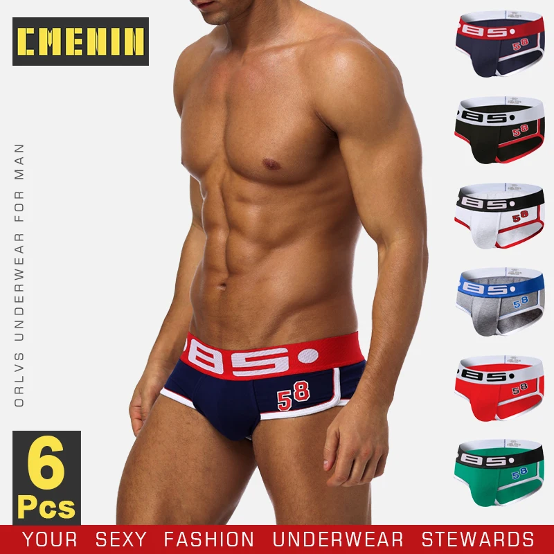 

6Pcs Comfortable Gay Sexy Men's Panties Briefs Men Underpants Hot Cotton Innerwear Jockstrap Underwear Man Brief Lingerie Panty