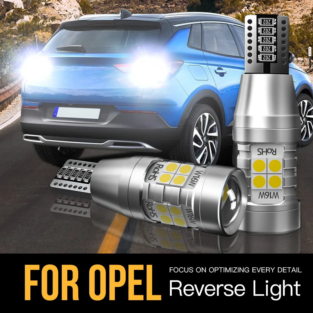 

2pcs W16W T15 921 Canbus Error Free LED Reverse Light Blub Backup Lamp For Opel Ampera e Astra J K Corsa F Grandland X