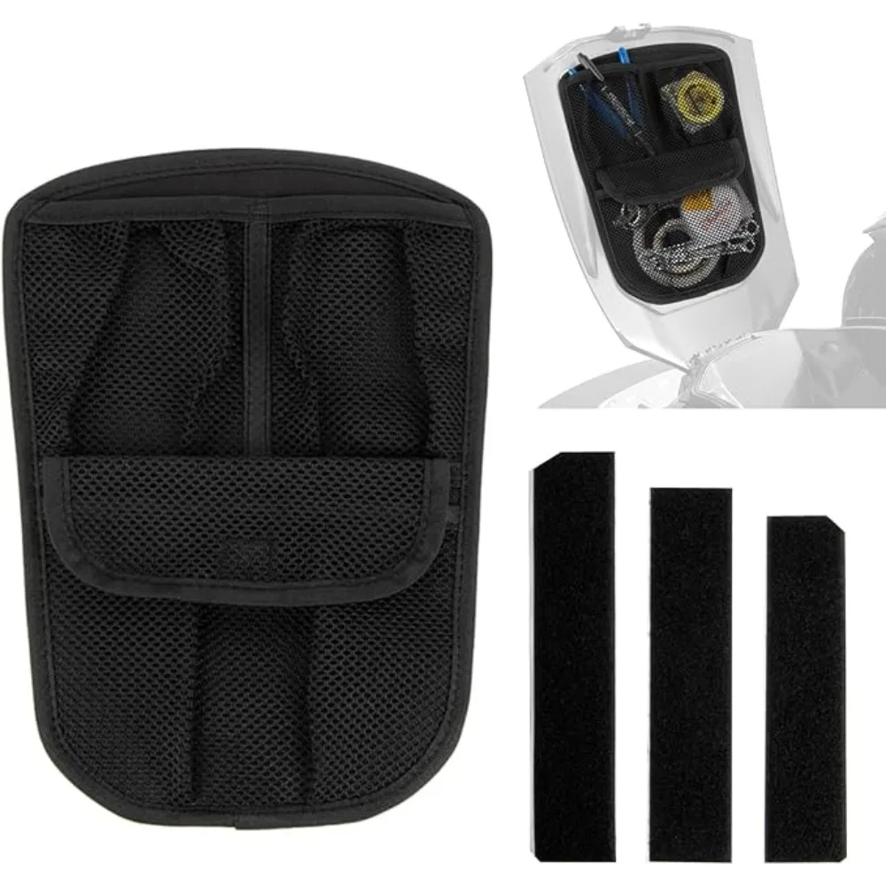 

Передняя крышка багажника мотоцикла с 3 сетчатыми карманами, органайзер для хранения перчаточного ящика для Can Am Ryker 600 900 Sport Rally Edition 2019-2024