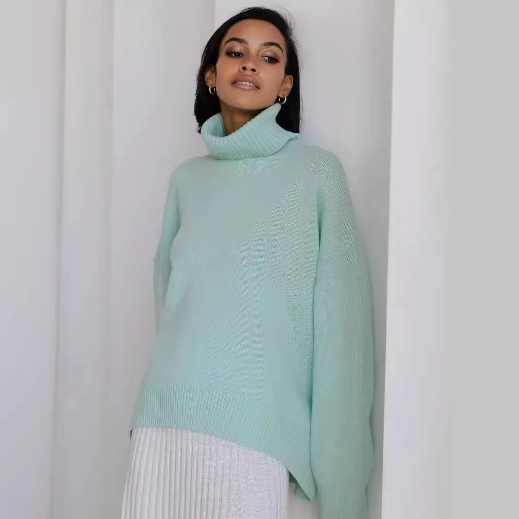 Huytrev женский полиэстеровый свитер оверсайз