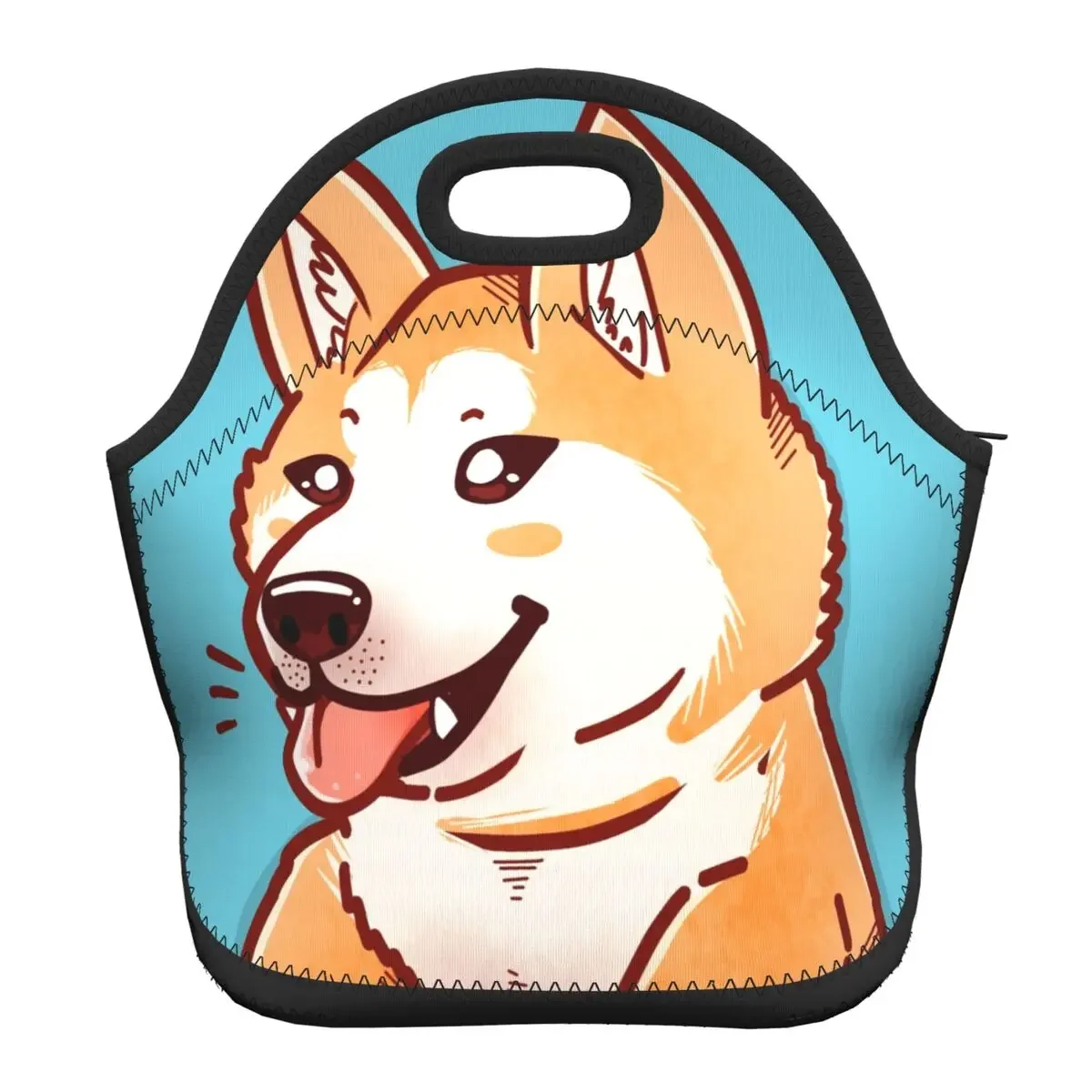 Неопреновые милые Изолированные сумки для обеда Akita Inu щенок школы офиса японская