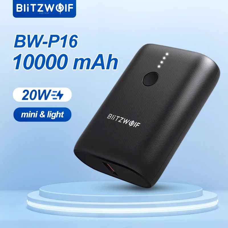 

Внешний аккумулятор BlitzWolf, 10000 мАч, 20 Вт, PD, 18 Вт, QC3.0