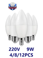 lamparas led bar led bulb bombillas ac220v t37 c37 9w e27 e14 warm cold white lamp for home office decoration lighting for room