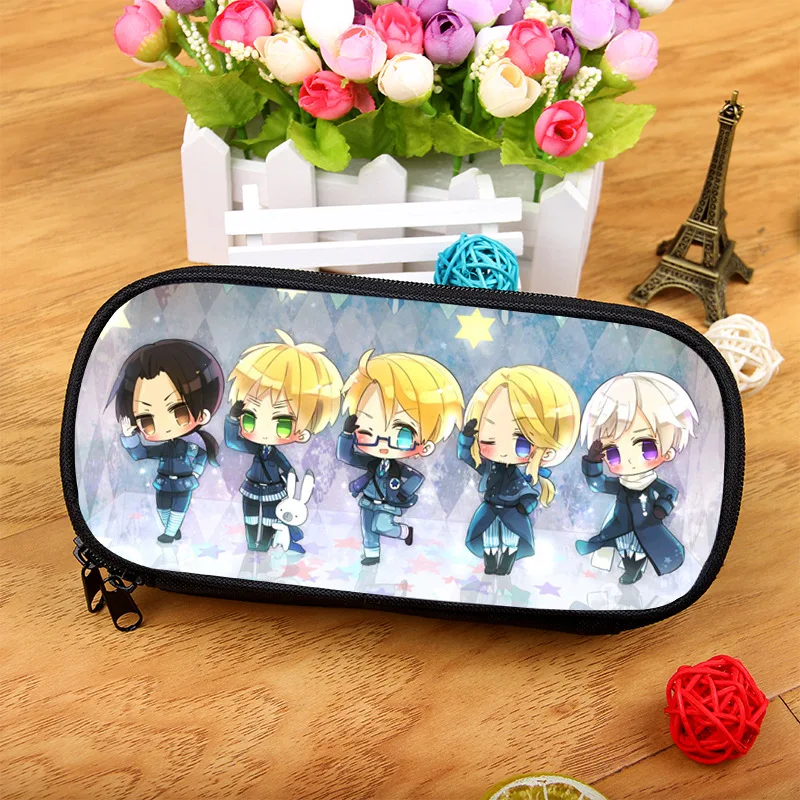 

Пеналы Axis Powers в стиле аниме Honda Kiku, пеналы с 3D-принтом, вместительные аксессуары для офиса, канцелярские принадлежности