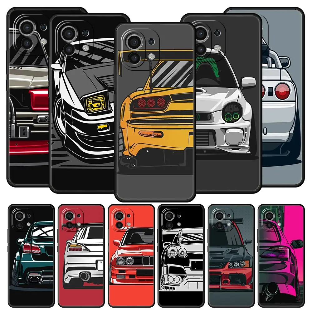 

Phone Case For Xiaomi Poco X4 X3 NFC F3 F4 M3 M4 Mi Note 12T 10 11 Ultra 11T 13 Pro 10T 12 Lite 9T 5G Cover Japan JDM Sports Car