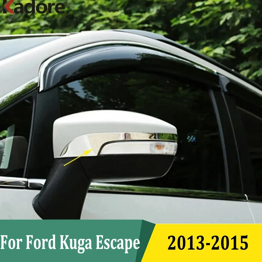 

Для Ford Kuga 2013-2015 Ecosport 2013-2022 хромированные боковые дверные зеркала заднего вида, накладка на зеркала, наклейка на стойку, аксессуары