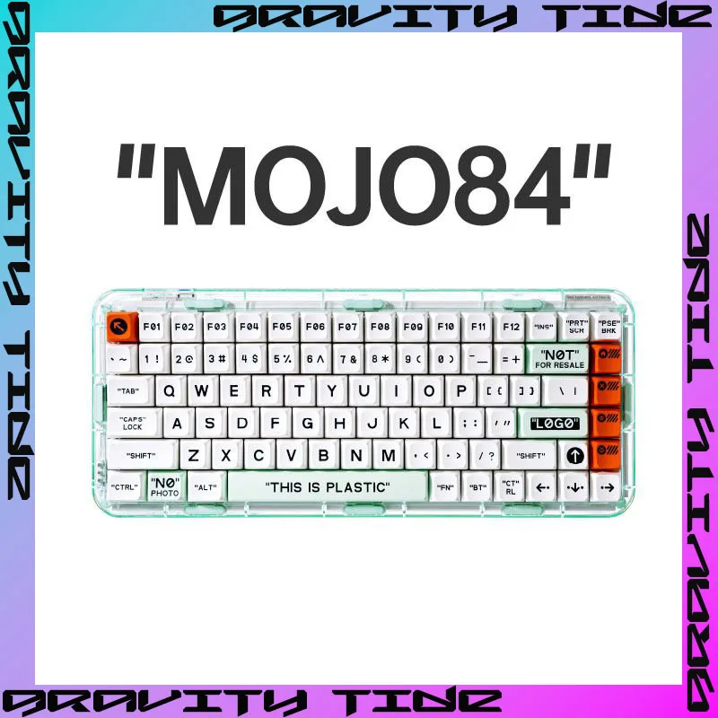 Melgeek Mojo84 Прозрачная беспроводная механическая клавиатура Bluetooth Офисная