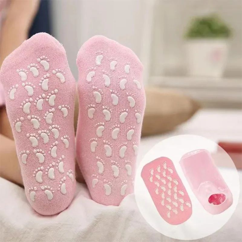 

1pair Spa Moisturizing Gel Socks Exfoliating Dry Cracked Soft Skin Sock Pedicure Heel skin Protector Repairing Foot Care Tool