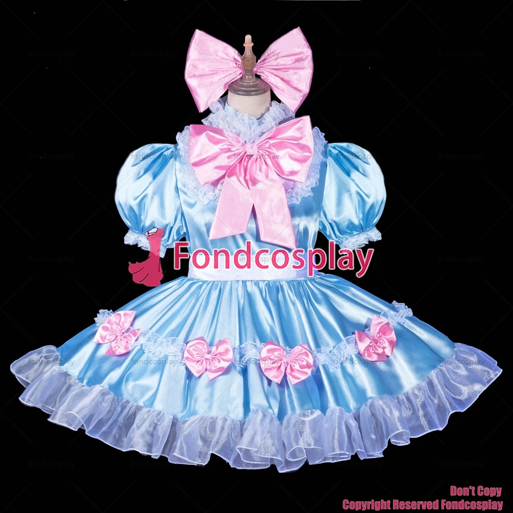 Сексуальная одежда для взрослых с крестом fondcosplay блестящая короткая замком Синяя