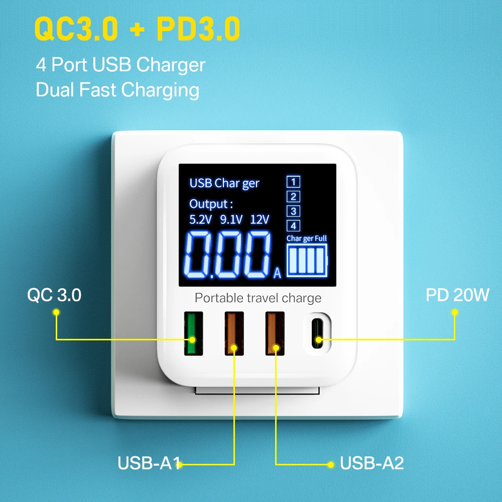 3040w quick charge usb charger wall travel phone adapter fast charger pd usb c charger for iphone 13 12 xiaomi huawei samsung free global shipping