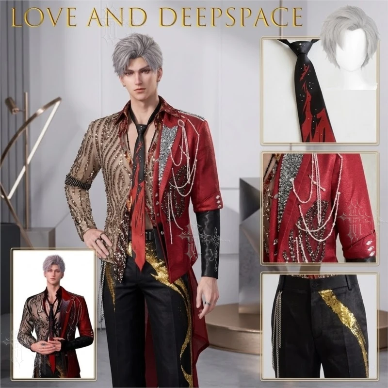 Фото Костюм для выступлений Sylus Love and Deepspace Qin Che: Импровизированный сценический наряд, комплект персонажей аниме-игры, блейзер для вечеринок и выпускных №1