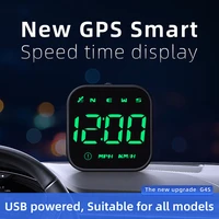 new 1pc universal car head up display multi functional automobile tachometer smart digital alarm reminder speedometer