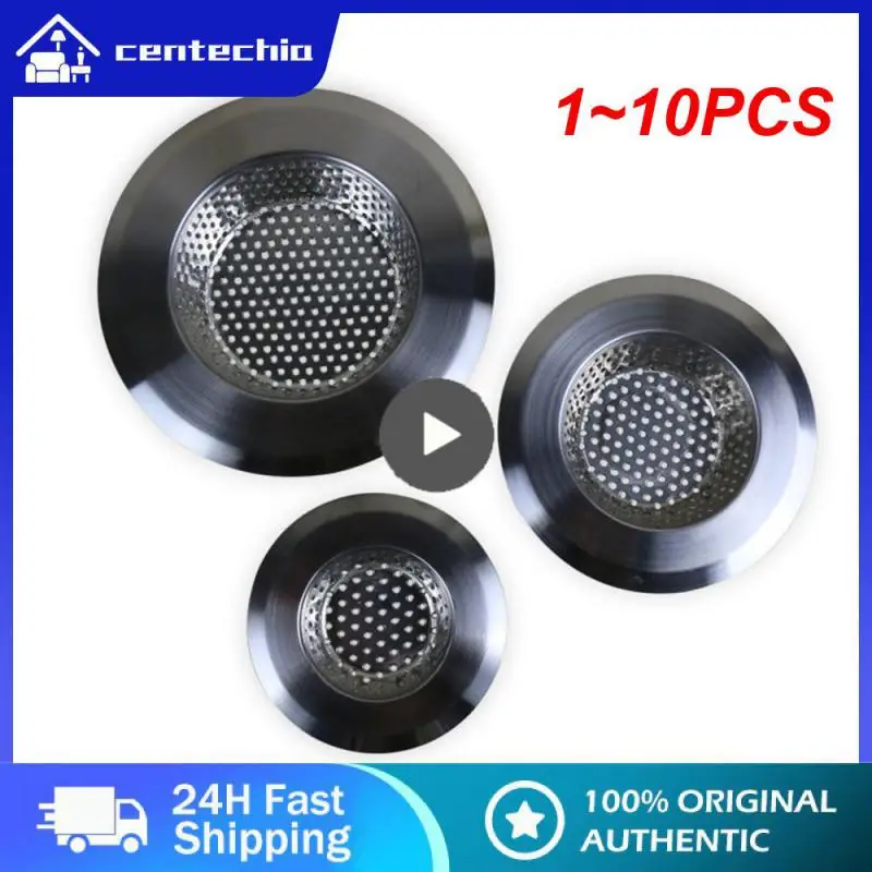 

Сетчатый фильтр для раковины 1-10 шт., ловушка для отверстий в сливе, из нержавеющей стали, фотоэлемент, сетка для утечки волос, кухонный стопор