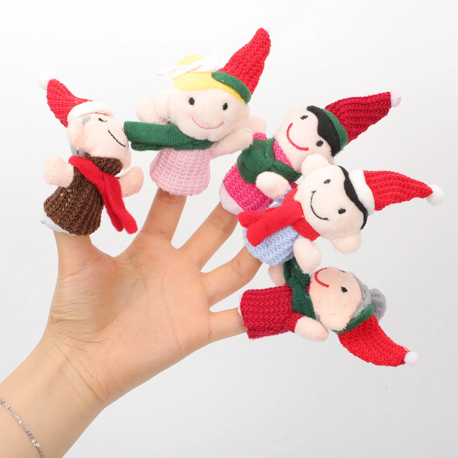 

Игрушечные куклы на палец, игрушка с рассказом об истории рук для детей, Рождественская плюшевая детская история, нурисанта, эльф, время, пер...