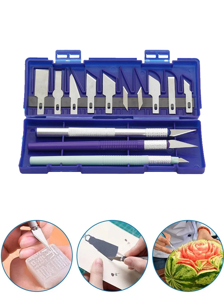

13Pcs Art Carving Cutter With Box Craft Sculpture Paper Cutting Blade Precision Engraving Cutter Hand Tool Carving Tools
